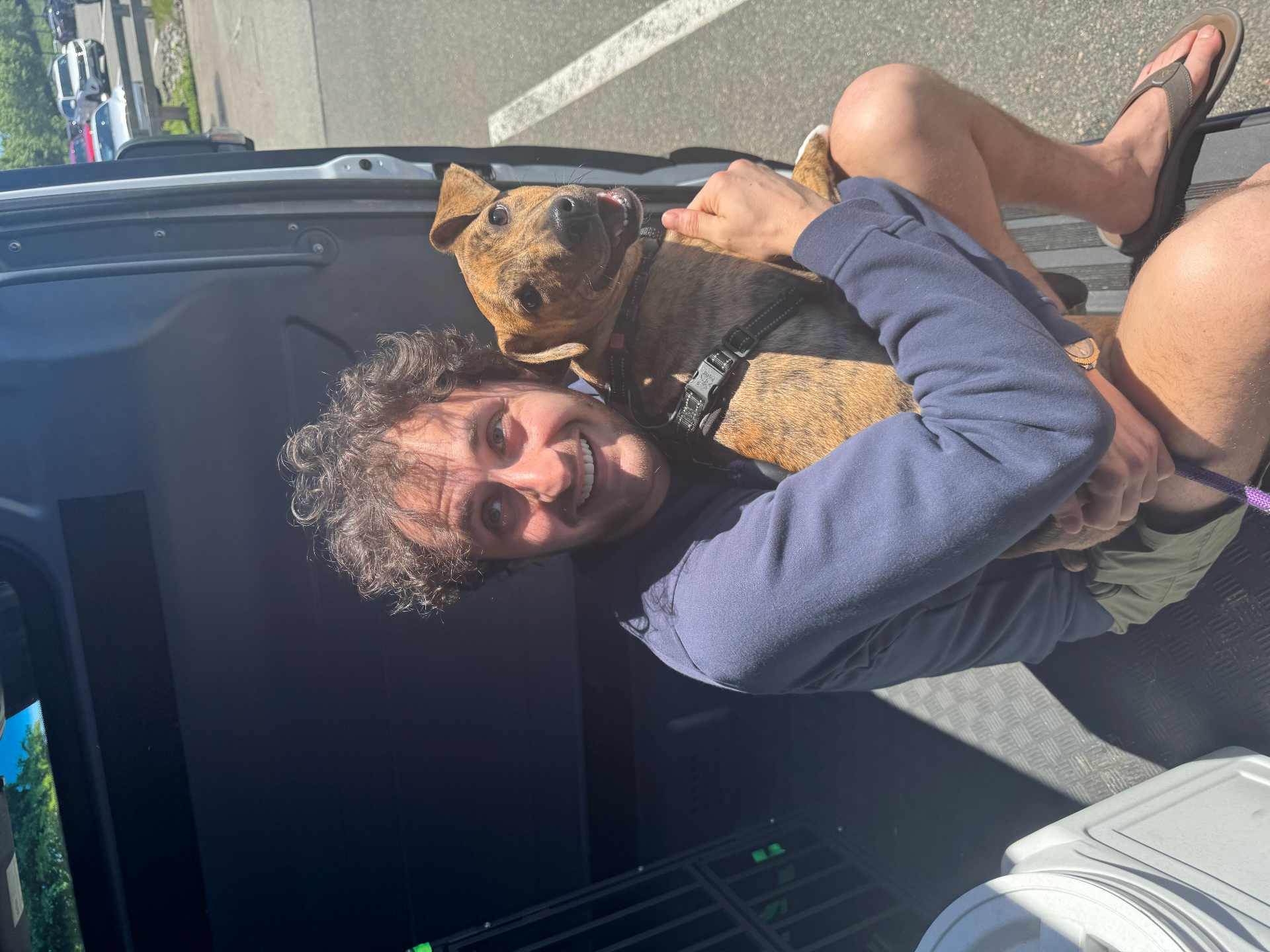Puppy snuggles with Dave